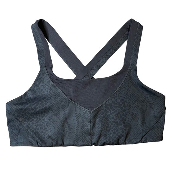 Lululemon On Your Way Sports Bra Desert Snakeskin pattern Deep Coal Black - Picture 4 of 9